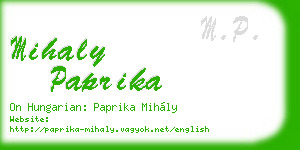 mihaly paprika business card