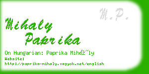 mihaly paprika business card